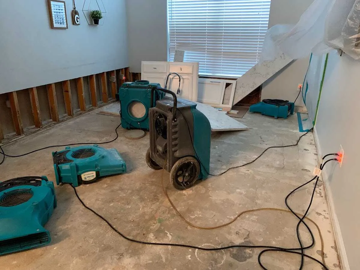 Dehumidifier in flood-cut room for Water Extraction & Removal in South Burlington